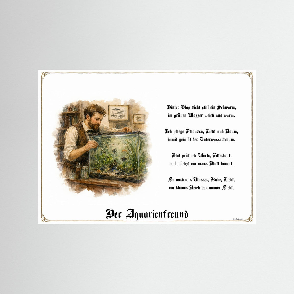 Zunftbild Der Aquarienfreund – Beispielansicht des Kunstdrucks