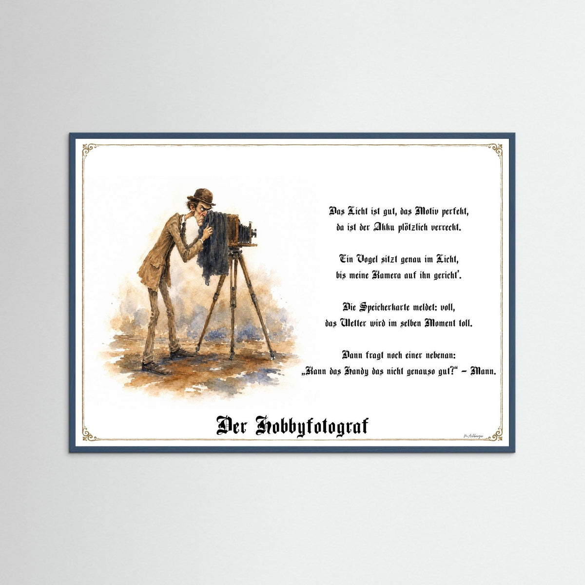 Zunftbild Der Hobbyfotograf-Griesgram – Beispielansicht des Kunstdrucks