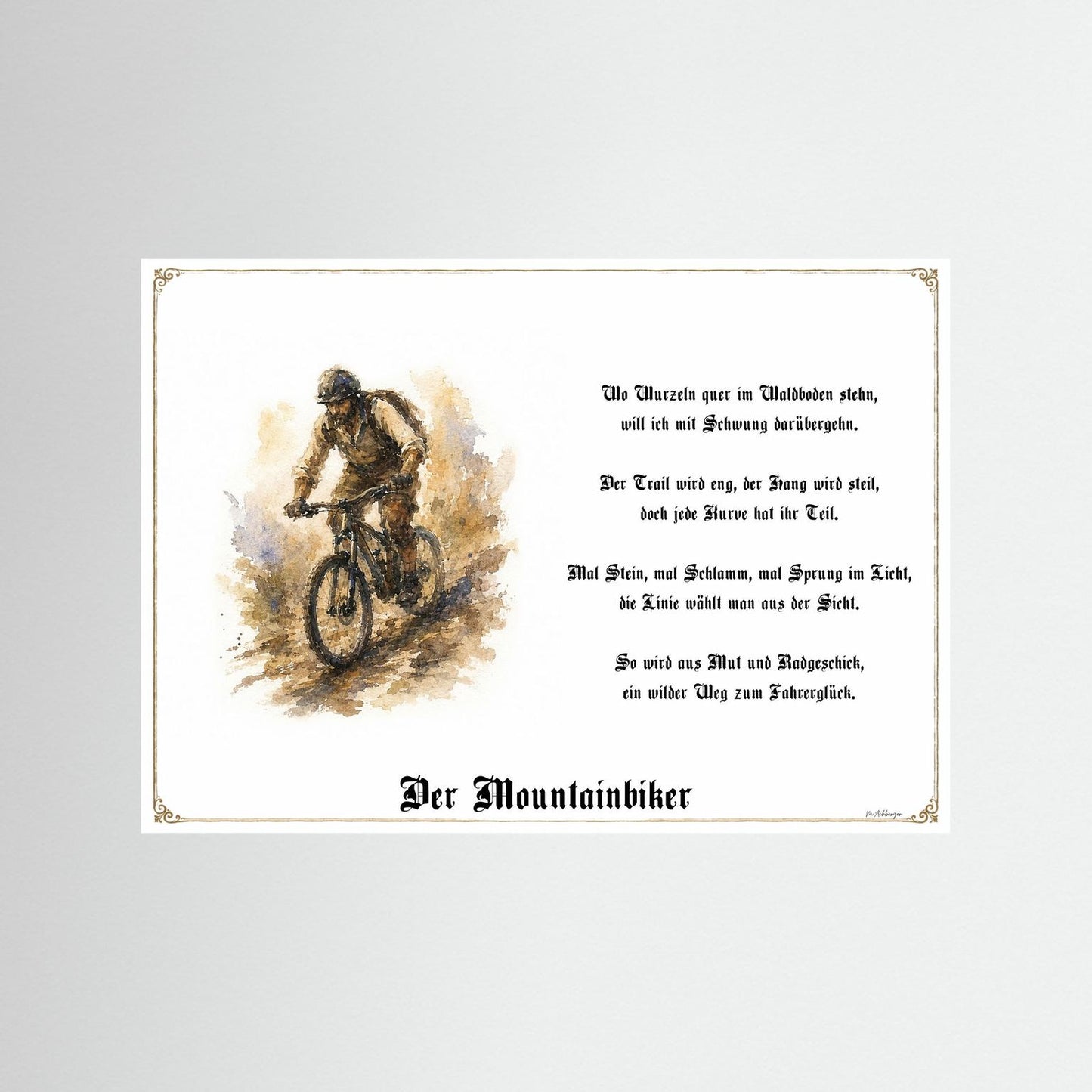 Sportbild Mountainbiker als Fine-Art-Kunstdruck ohne Rahmen