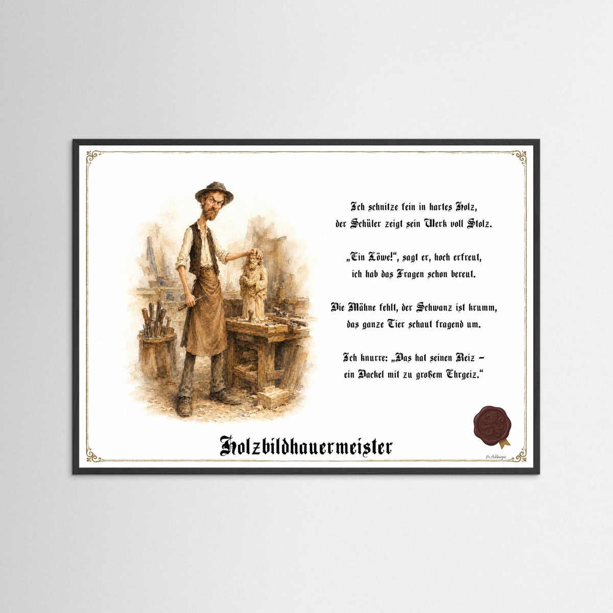 Zunftbild Der Holzbildhauermeister-Griesgram – Beispielansicht des Kunstdrucks