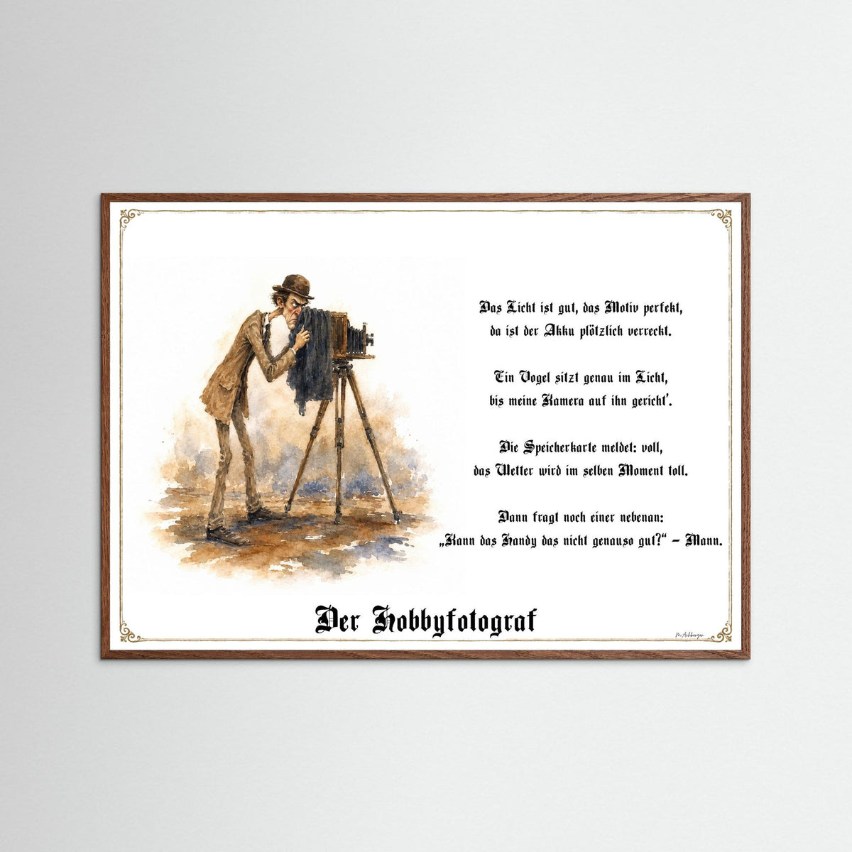 Zunftbild Der Hobbyfotograf-Griesgram – Beispielansicht des Kunstdrucks