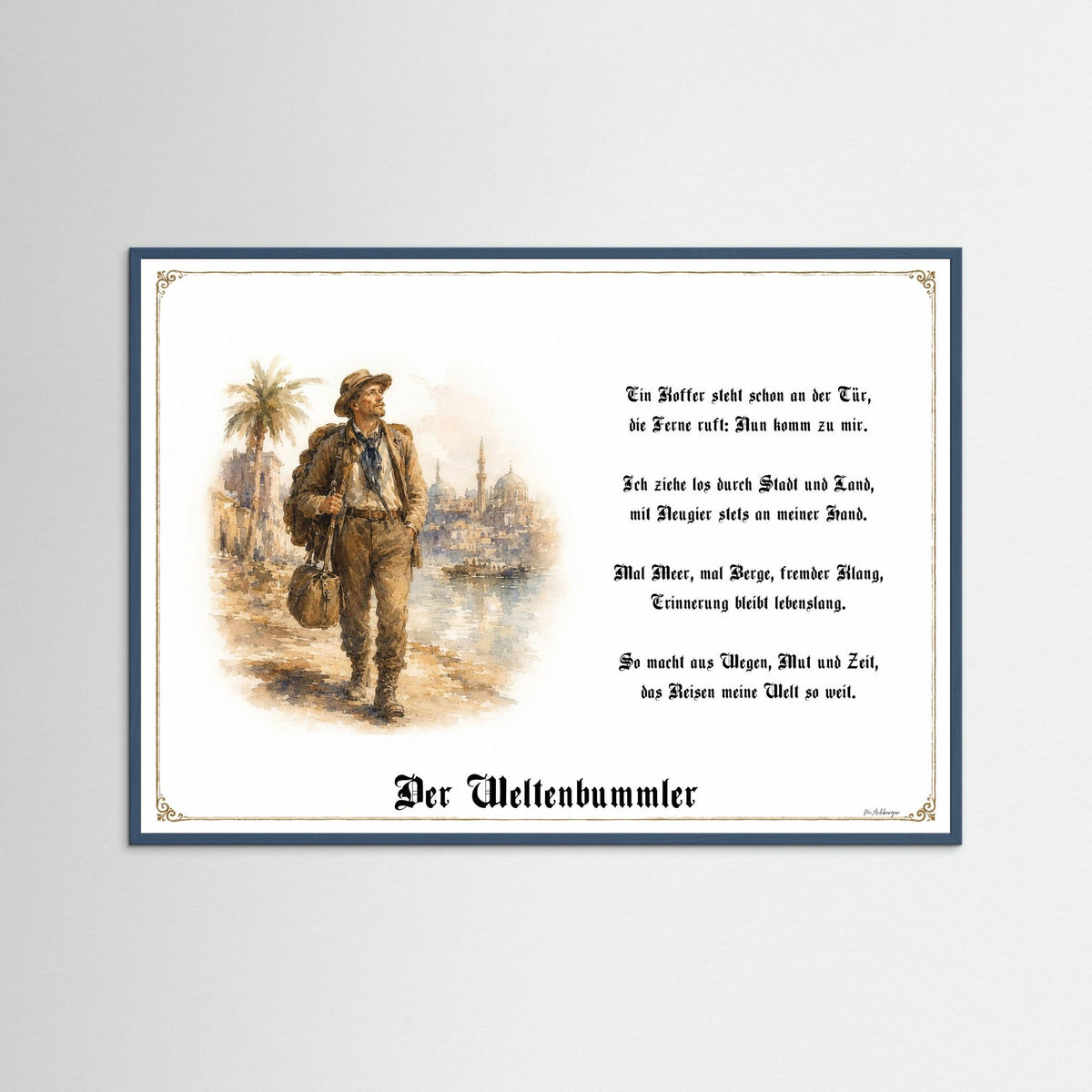 Zunftbild Der Weltenbummler – Beispielansicht des Kunstdrucks