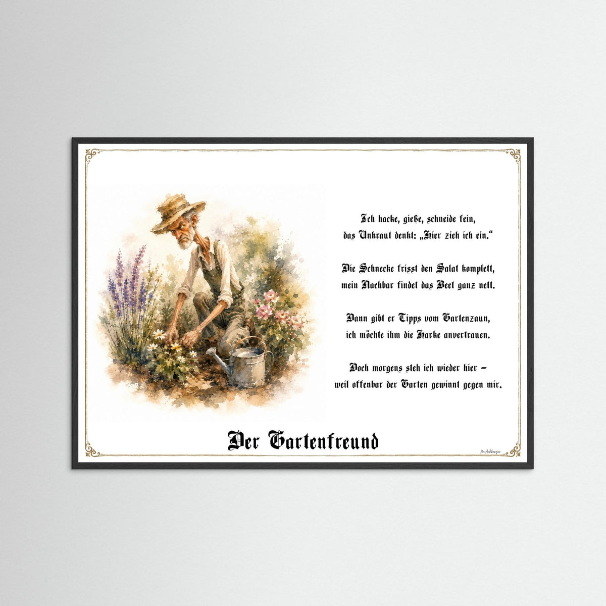 Zunftbild Der Gartenfreund-Griesgram – Beispielansicht des Kunstdrucks