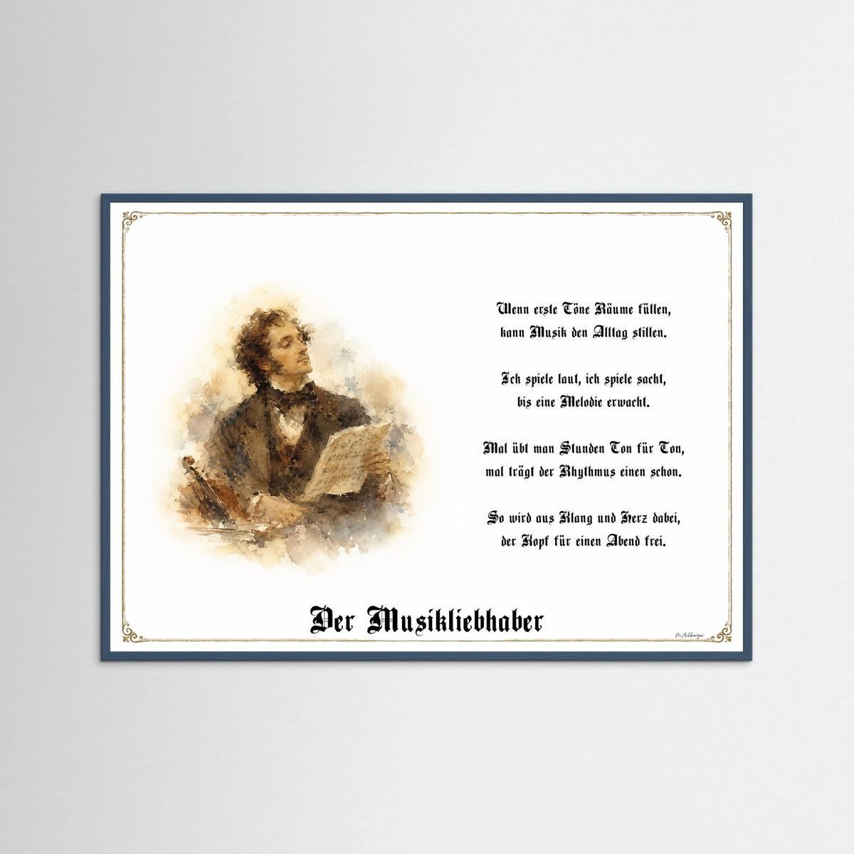 Zunftbild Der Musikliebhaber – Beispielansicht des Kunstdrucks