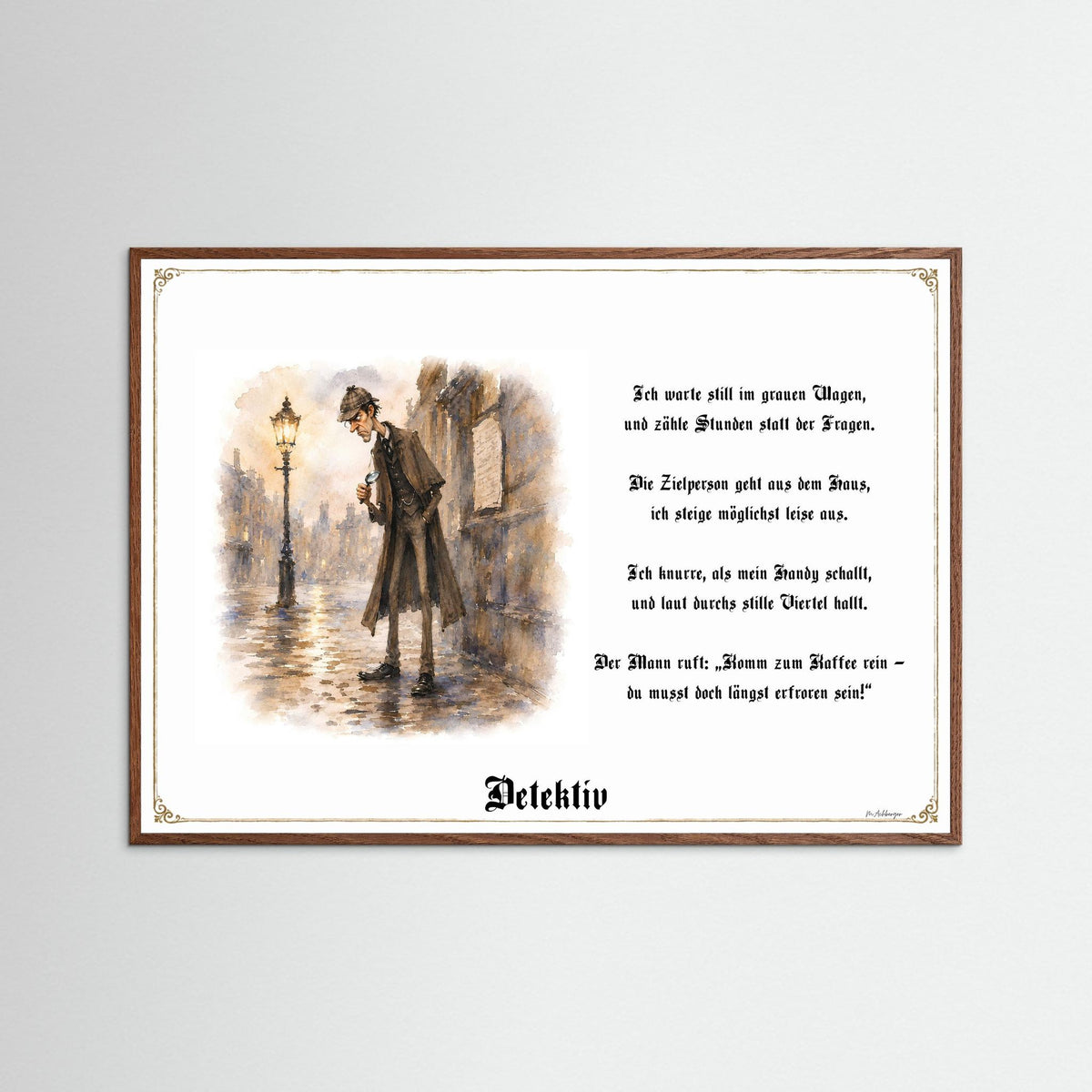 Zunftbild Der Detektiv-Griesgram – Beispielansicht des Kunstdrucks