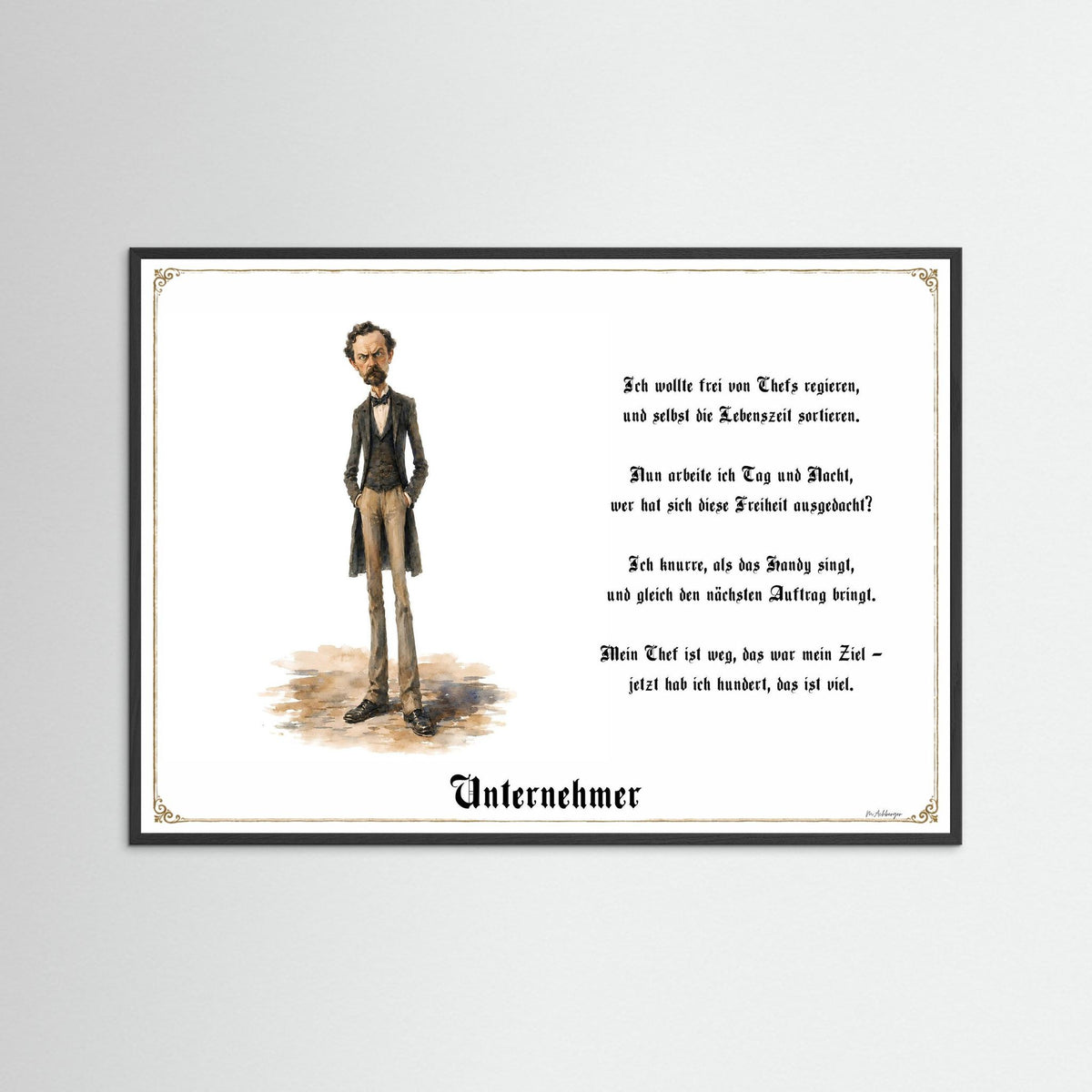 Zunftbild Der Unternehmer-Griesgram – Beispielansicht des Kunstdrucks
