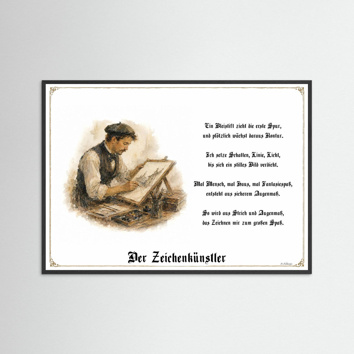 Zunftbild Der Zeichenkünstler – Beispielansicht des Kunstdrucks