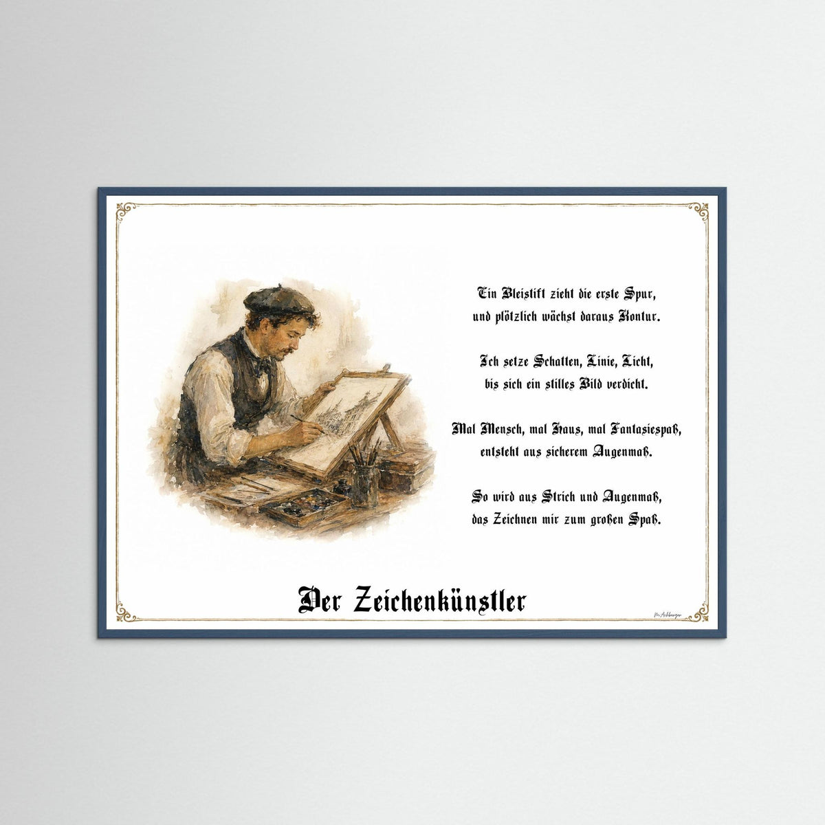 Zunftbild Der Zeichenkünstler – Beispielansicht des Kunstdrucks