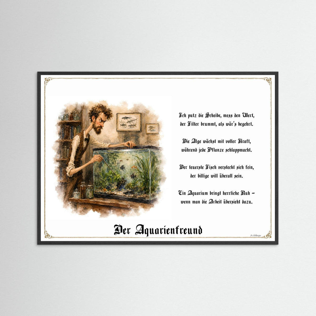 Zunftbild Der Aquarienfreund-Griesgram – Beispielansicht des Kunstdrucks