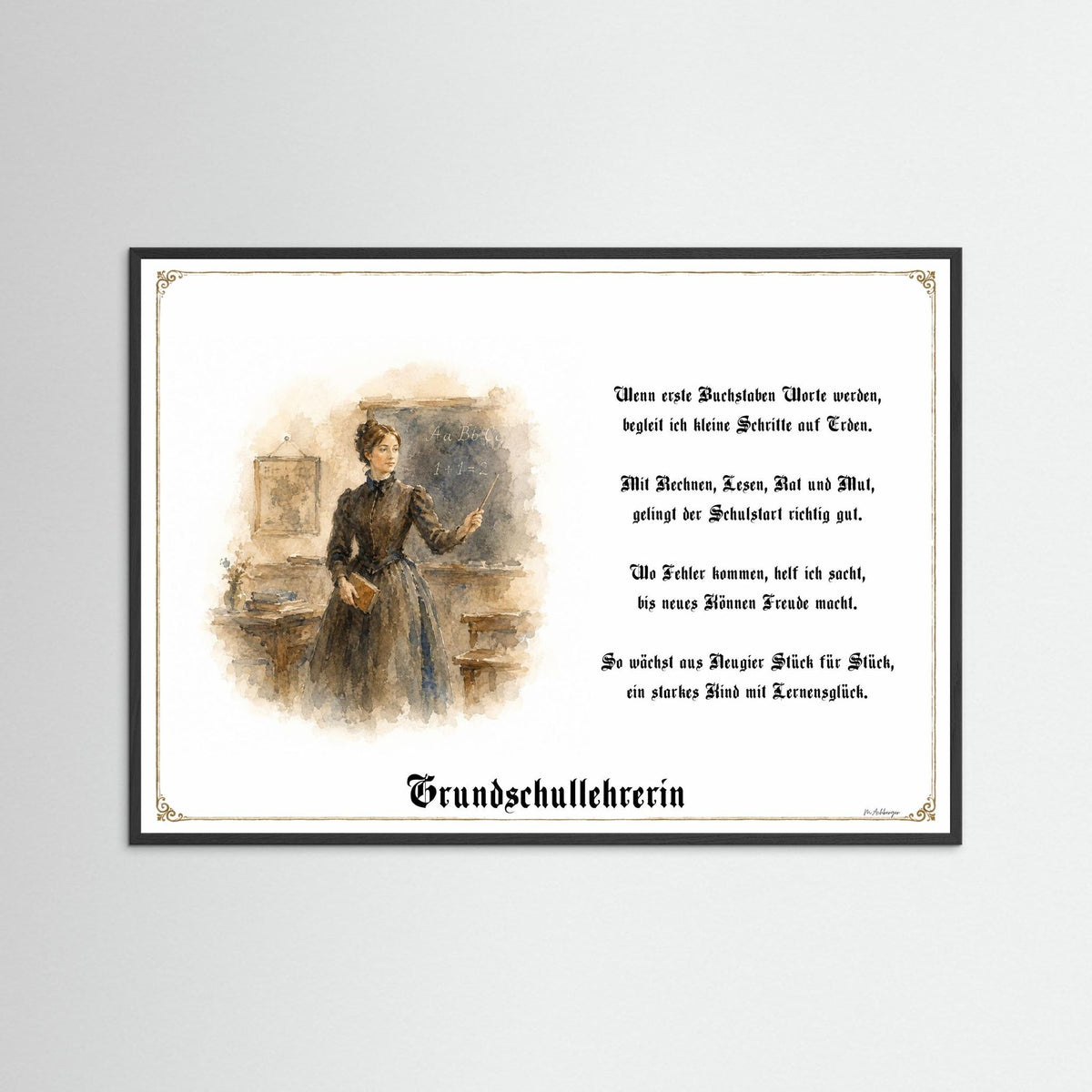 Zunftbild Grundschullehrerin – Beispielansicht des Kunstdrucks
