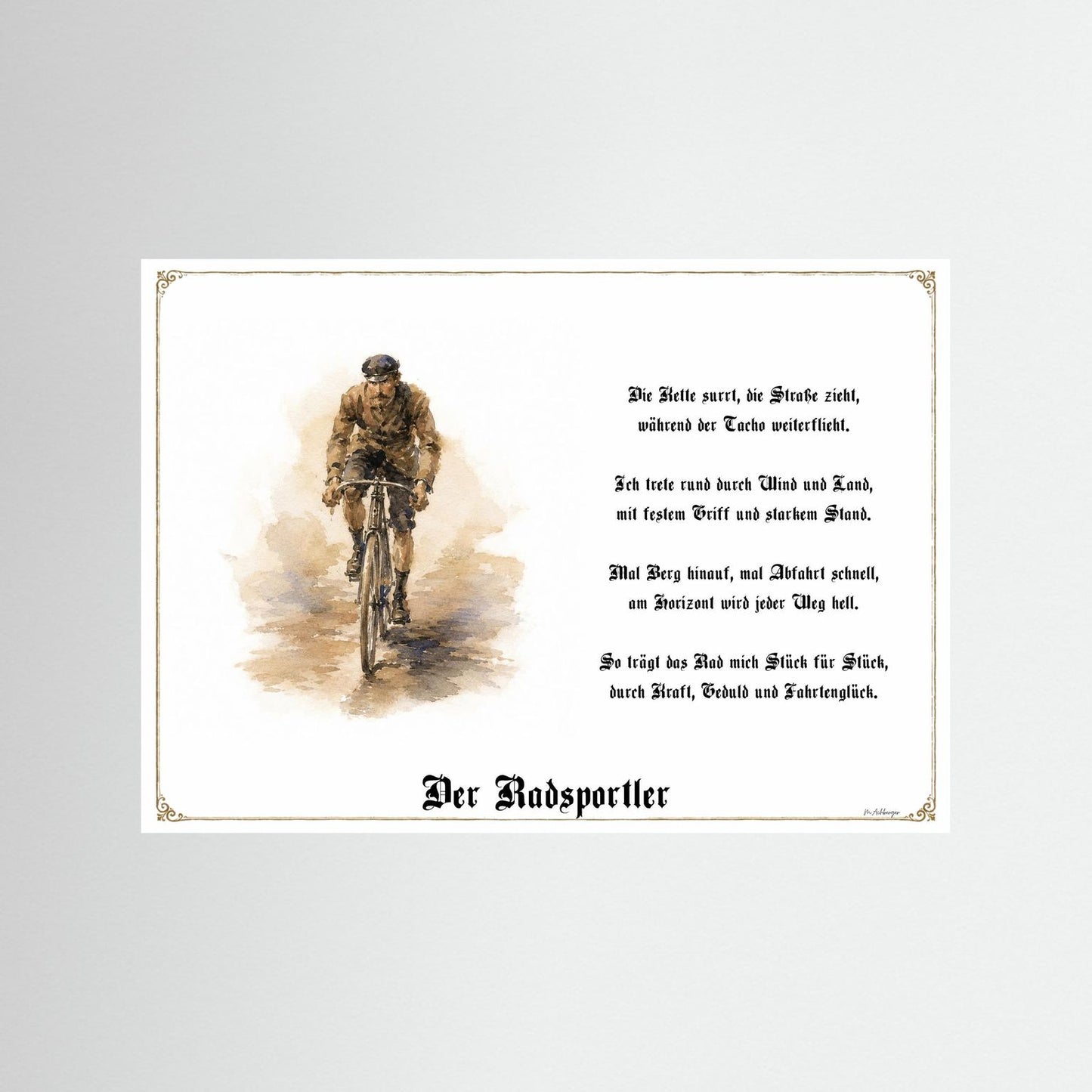 Sportbild Radsportler als Fine-Art-Kunstdruck ohne Rahmen