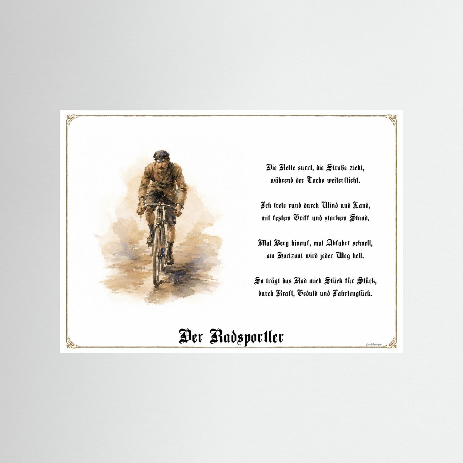 Sportbild Radsportler als Fine-Art-Kunstdruck ohne Rahmen
