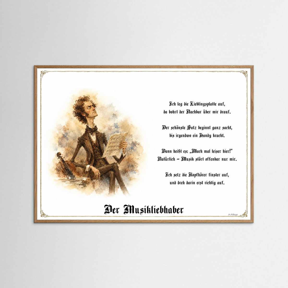 Zunftbild Der Musikliebhaber-Griesgram – Beispielansicht des Kunstdrucks
