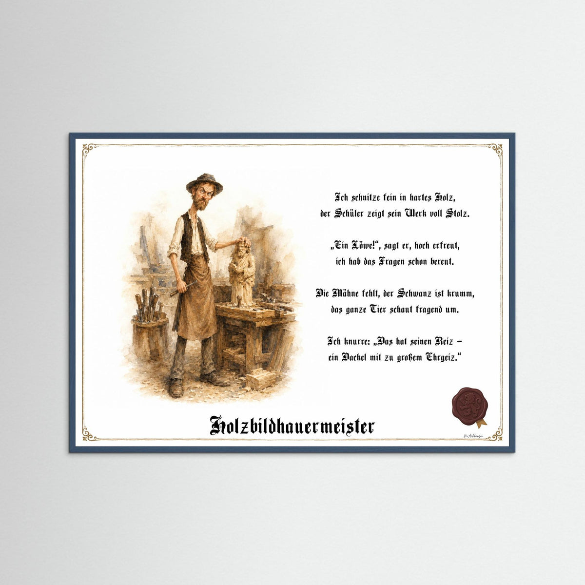 Zunftbild Der Holzbildhauermeister-Griesgram – Beispielansicht des Kunstdrucks