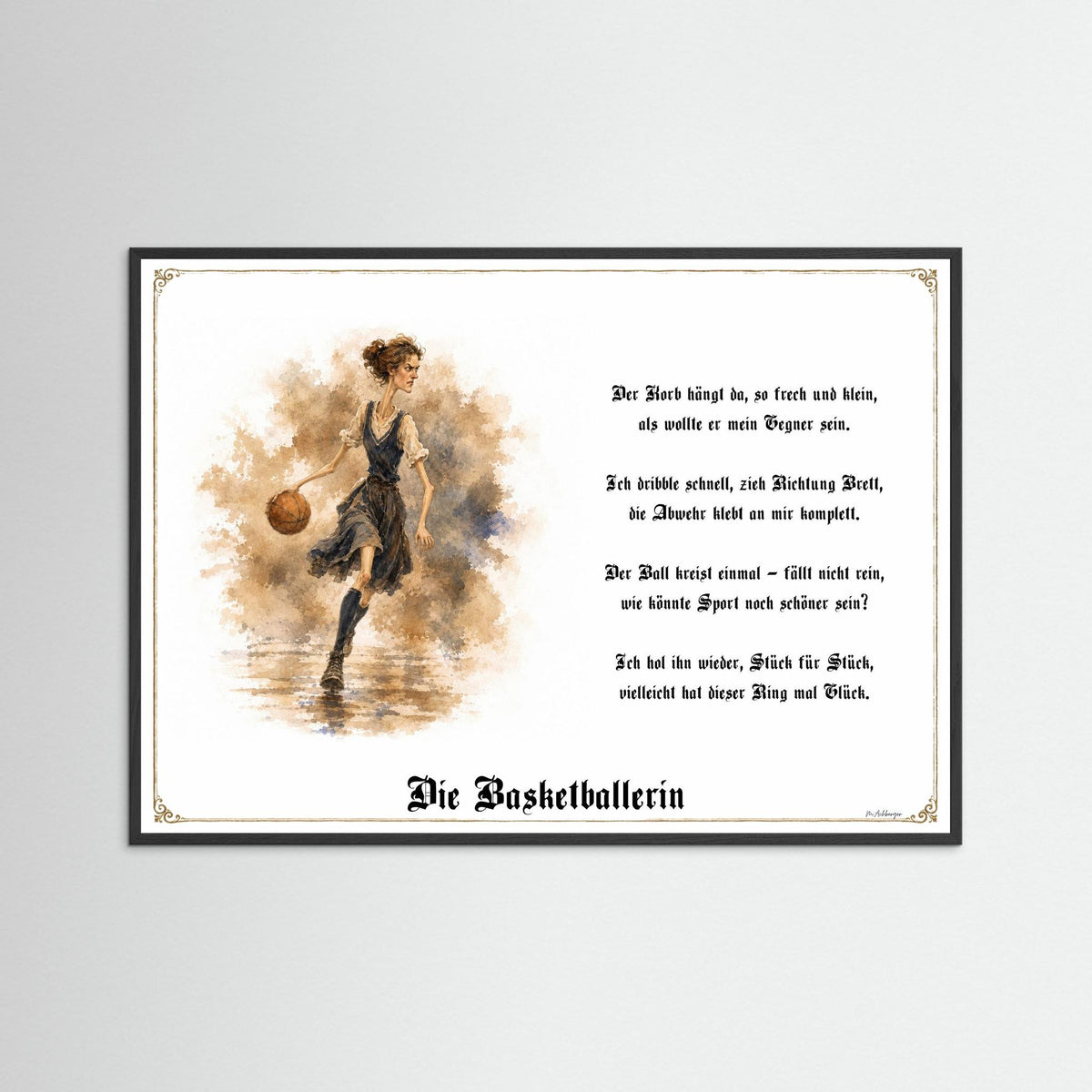 Zunftbild Die Basketballerin-Griesgram – Beispielansicht des Kunstdrucks