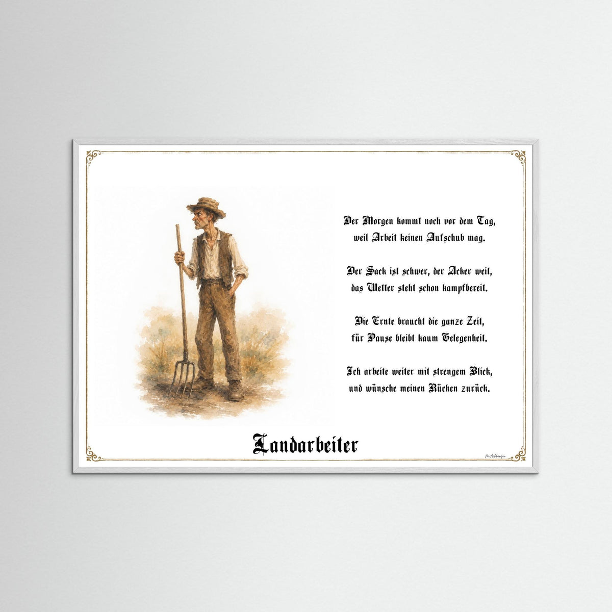 Zunftbild Der Landarbeiter-Griesgram – Beispielansicht des Kunstdrucks