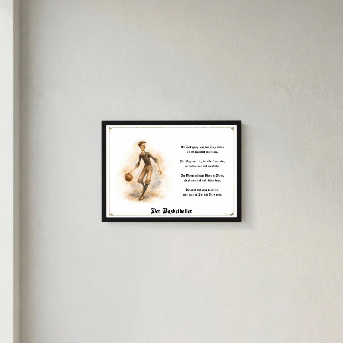 Zunftbild Der Basketballer-Griesgram – Beispielansicht des Kunstdrucks
