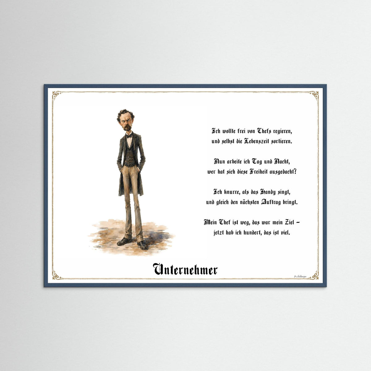 Zunftbild Der Unternehmer-Griesgram – Beispielansicht des Kunstdrucks