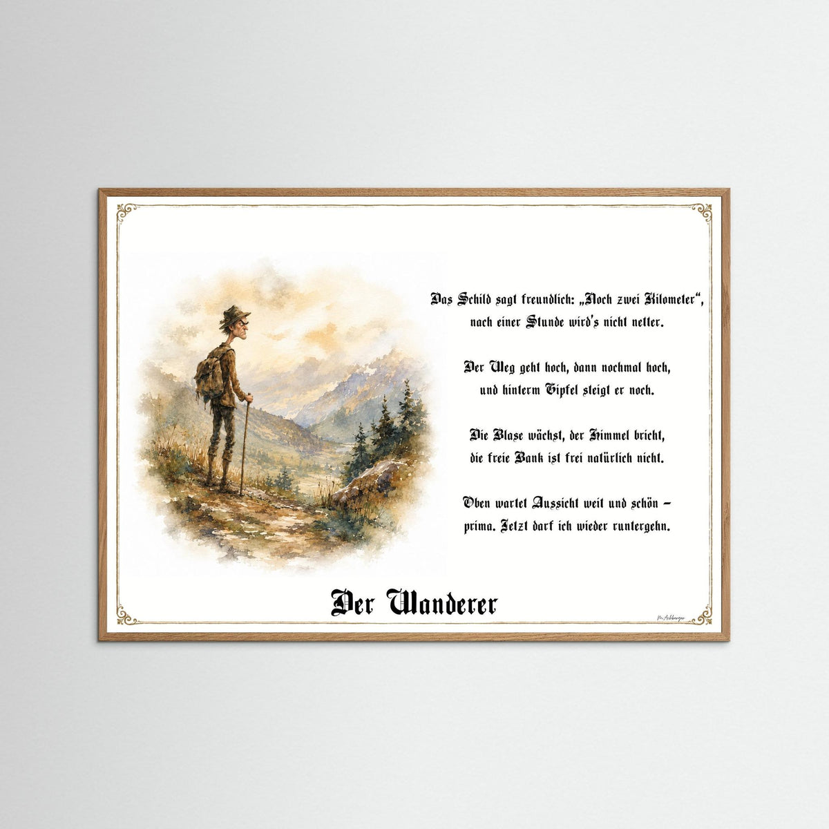 Zunftbild Der Wanderfreund-Griesgram – Beispielansicht des Kunstdrucks