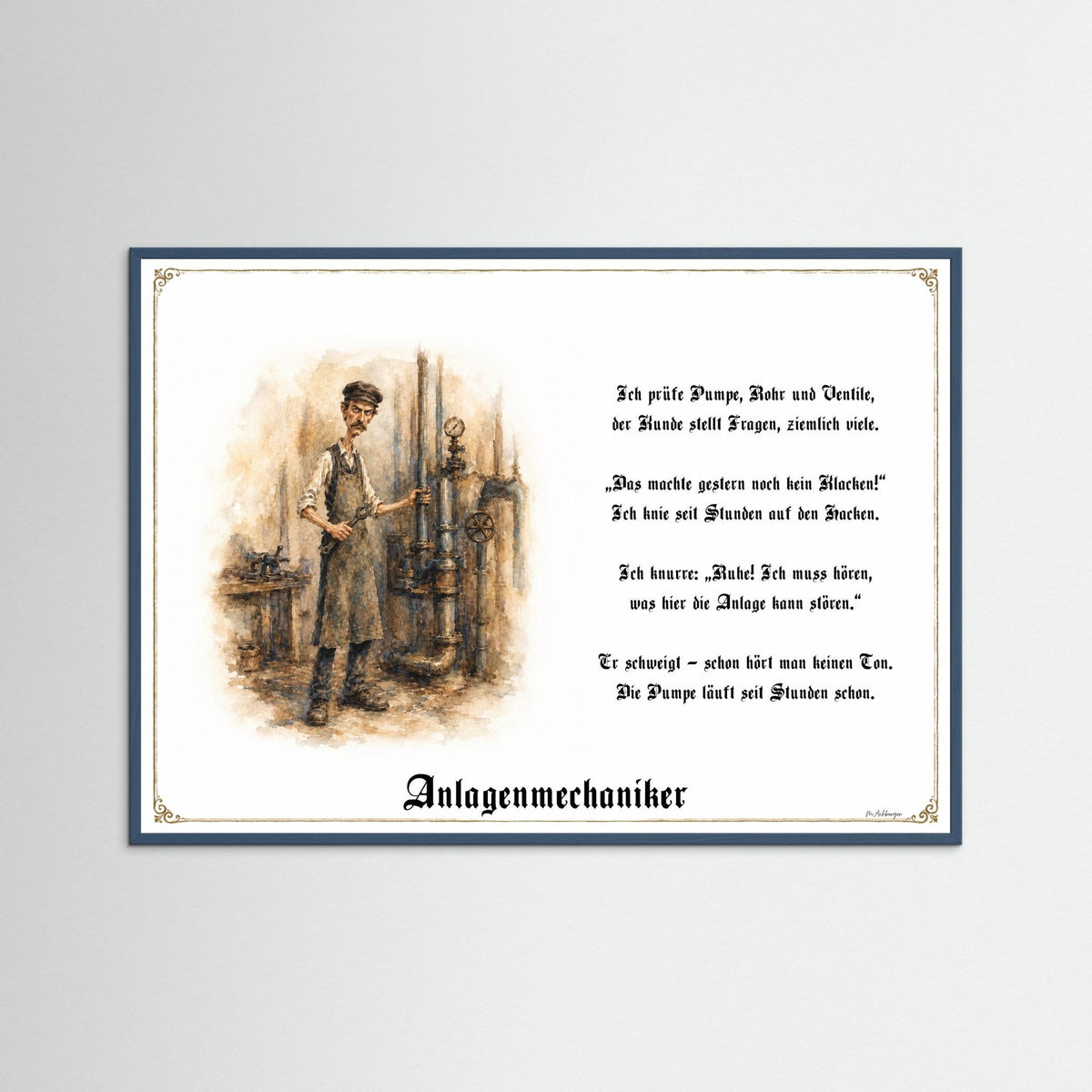 Zunftbild Der Anlagenmechaniker-Griesgram – Beispielansicht des Kunstdrucks