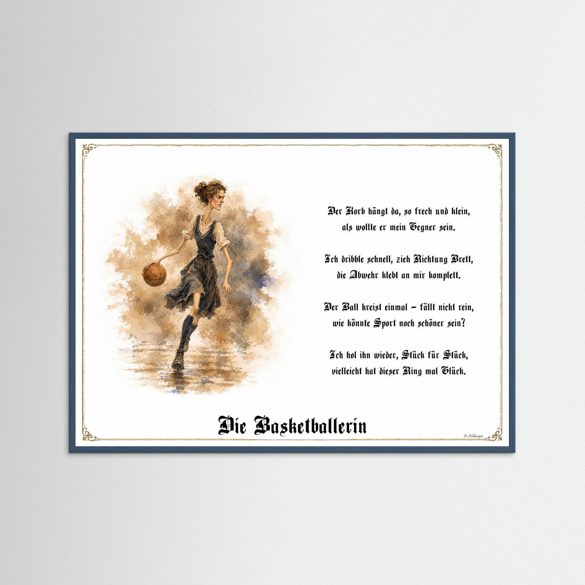 Zunftbild Die Basketballerin-Griesgram – Beispielansicht des Kunstdrucks