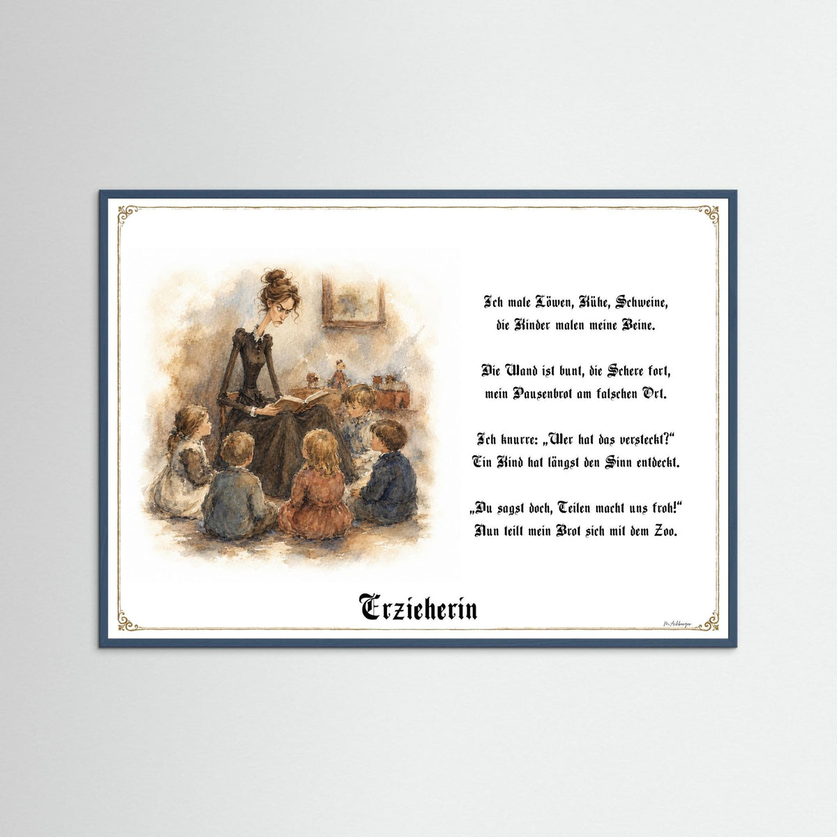 Zunftbild Die Erzieherin-Griesgram – Beispielansicht des Kunstdrucks