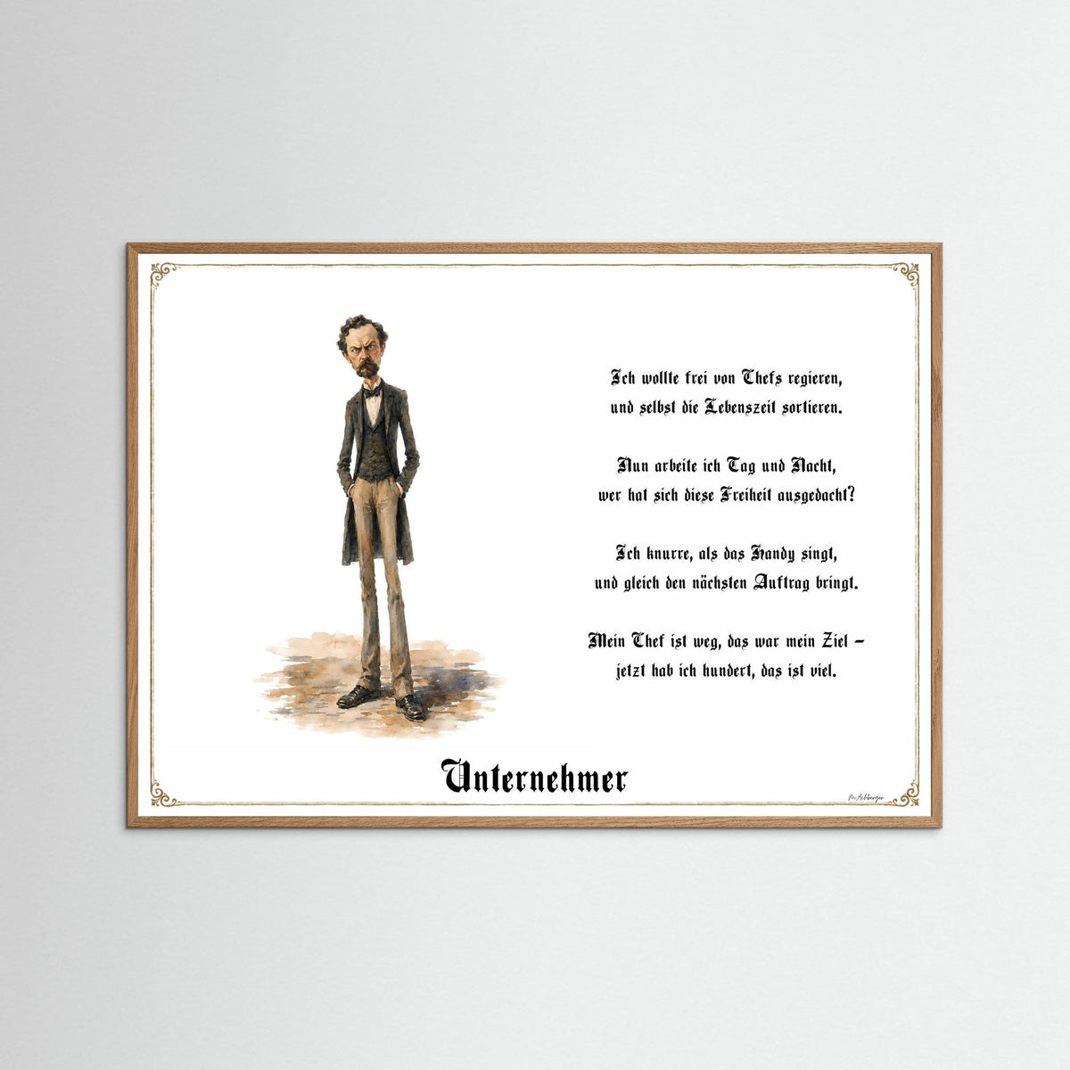 Zunftbild Der Unternehmer-Griesgram – Beispielansicht des Kunstdrucks