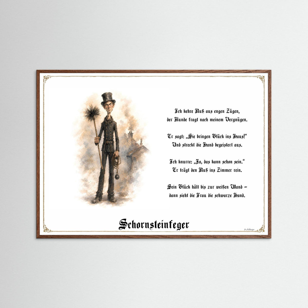 Zunftbild Der Schornsteinfeger-Griesgram – Beispielansicht des Kunstdrucks