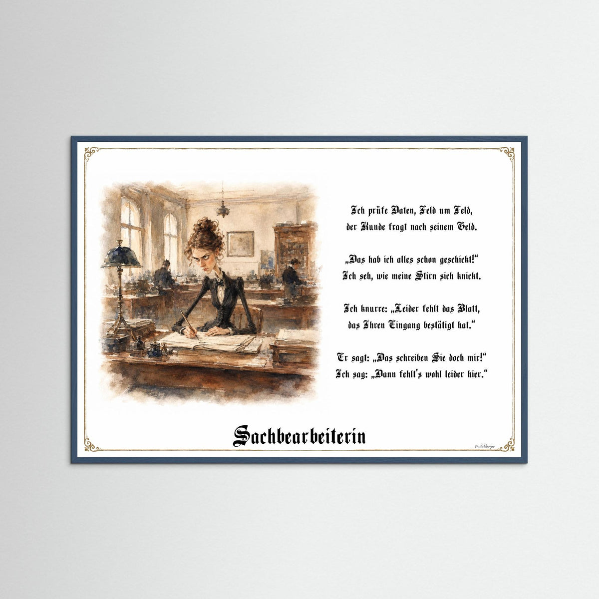 Zunftbild Die Sachbearbeiterin-Griesgram – Beispielansicht des Kunstdrucks