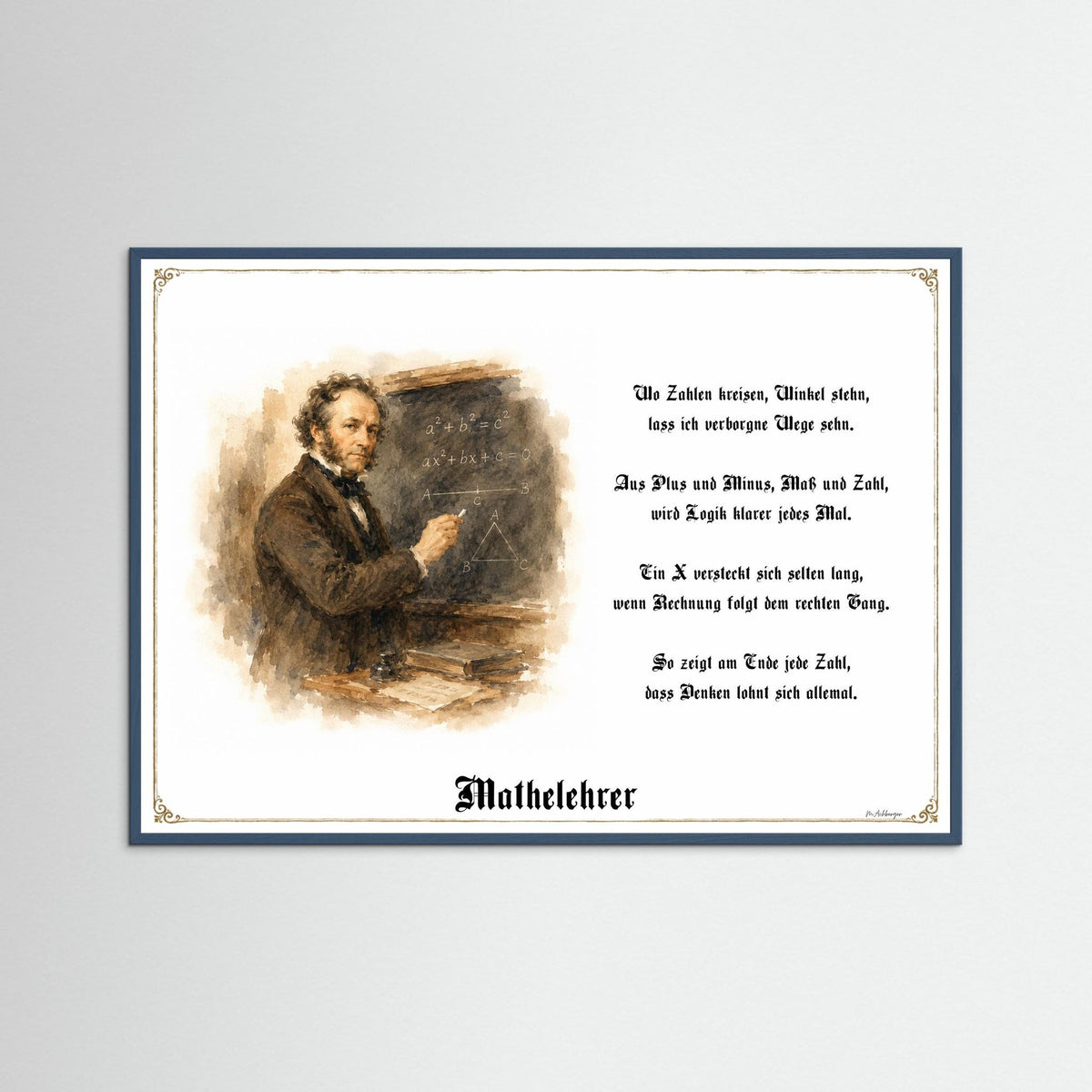 Zunftbild Mathelehrer – Beispielansicht des Kunstdrucks