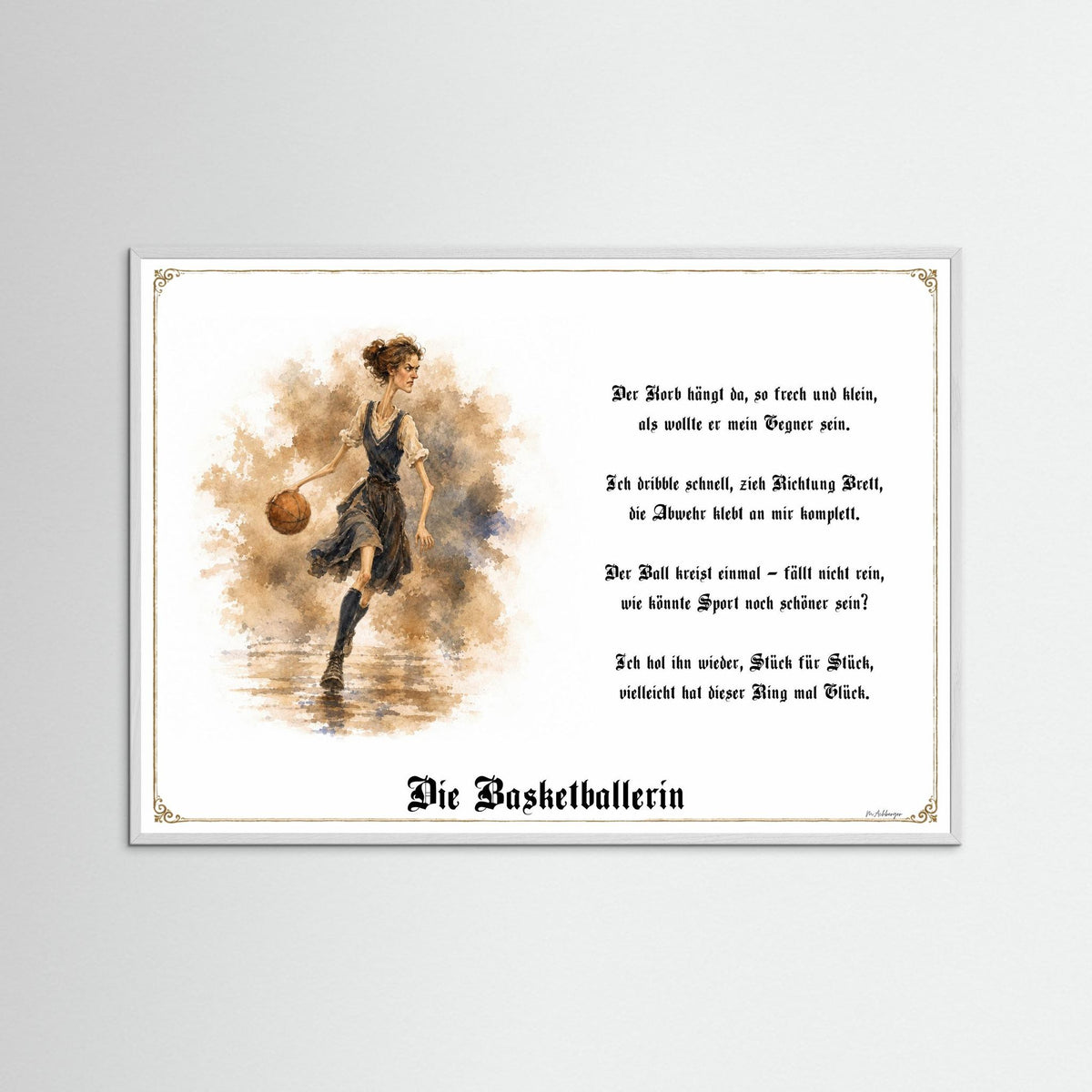 Zunftbild Die Basketballerin-Griesgram – Beispielansicht des Kunstdrucks