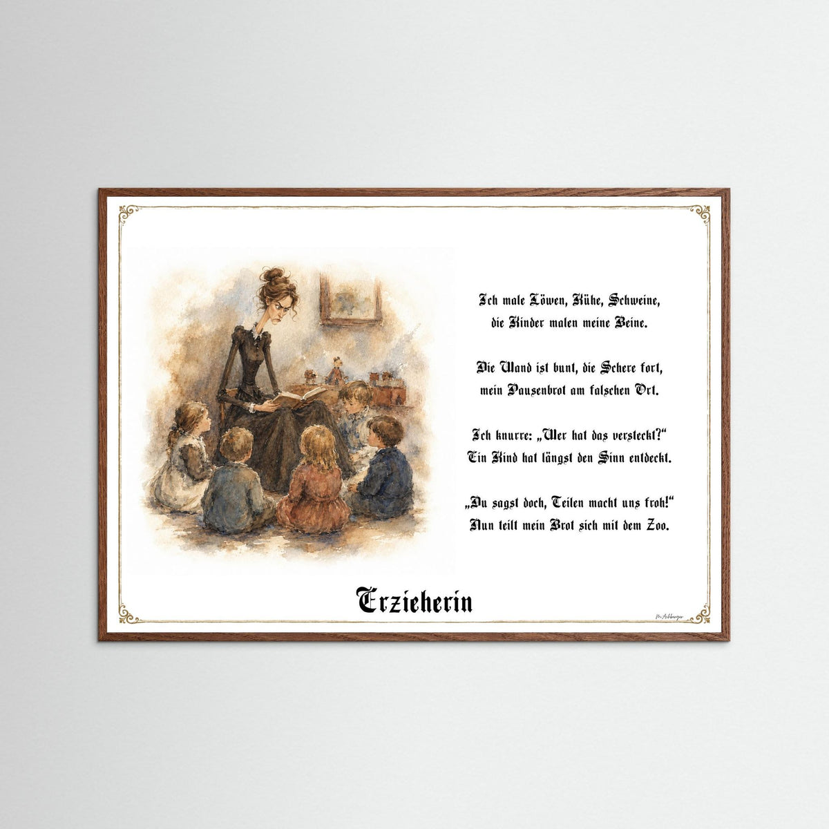 Zunftbild Die Erzieherin-Griesgram – Beispielansicht des Kunstdrucks