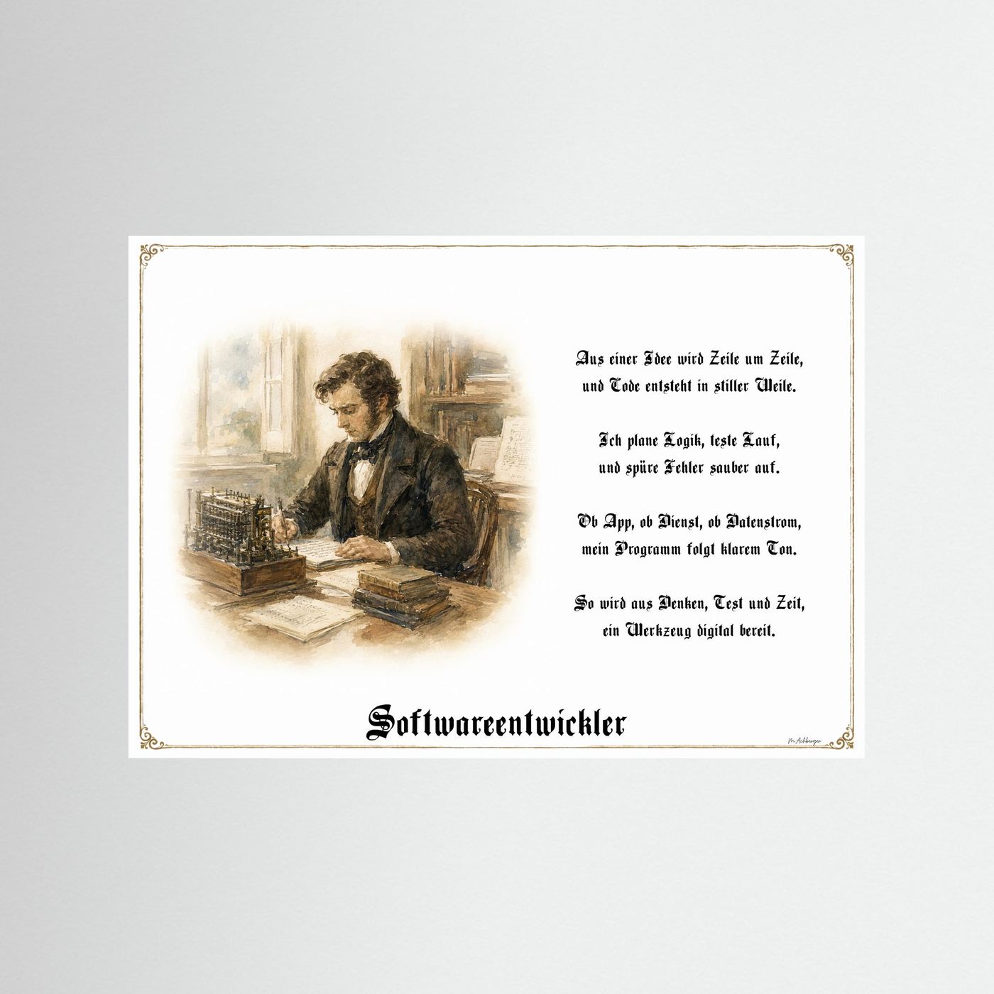 Zunftbild Softwareentwickler als Fine-Art-Kunstdruck ohne Rahmen