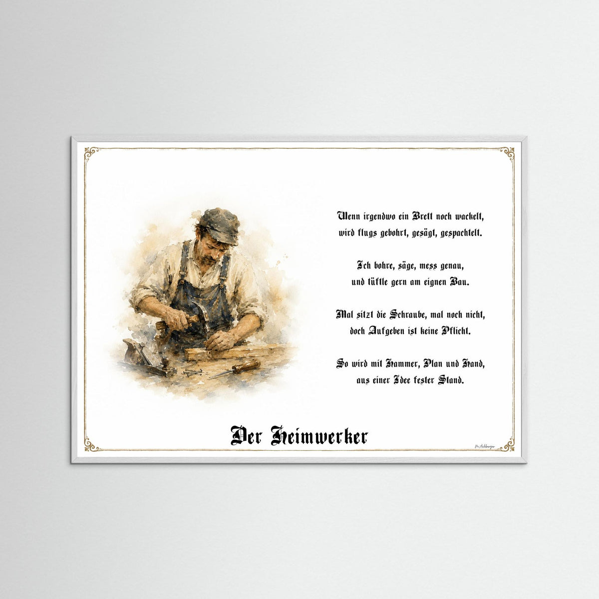 Zunftbild Der Heimwerker – Beispielansicht des Kunstdrucks