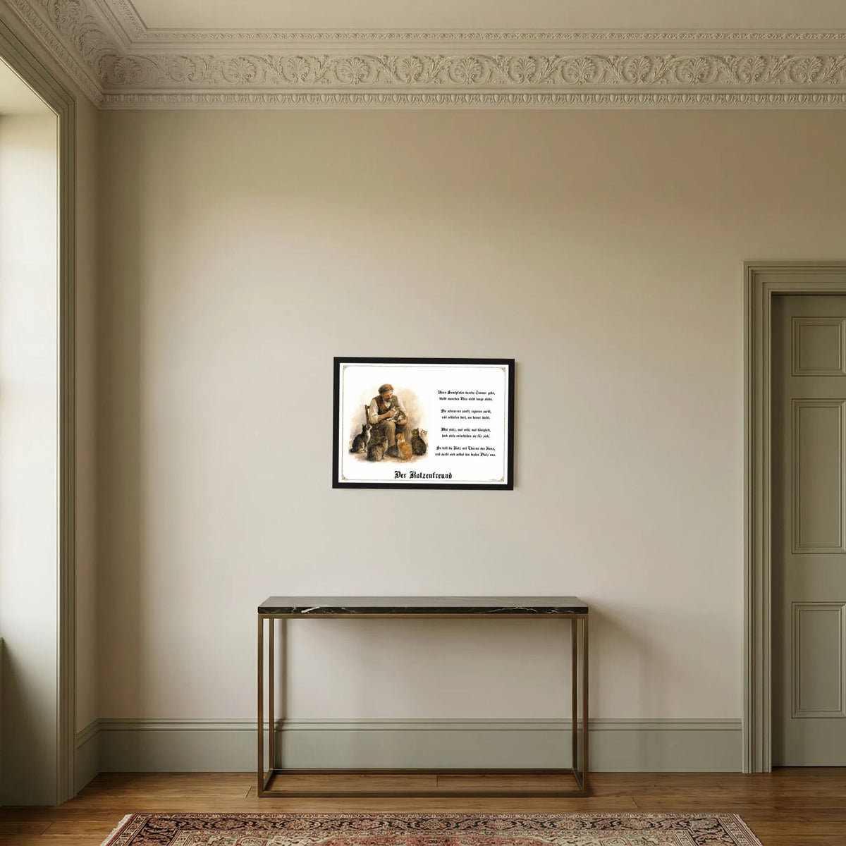 Zunftbild Der Katzenfreund – Beispielansicht des Kunstdrucks