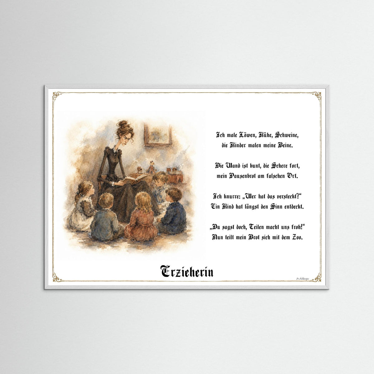 Zunftbild Die Erzieherin-Griesgram – Beispielansicht des Kunstdrucks