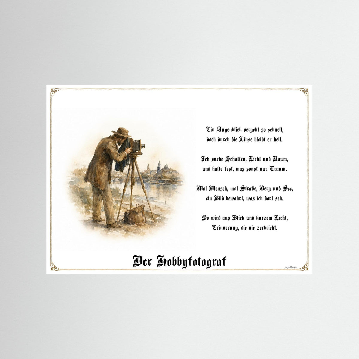 Zunftbild Der Hobbyfotograf – Beispielansicht des Kunstdrucks