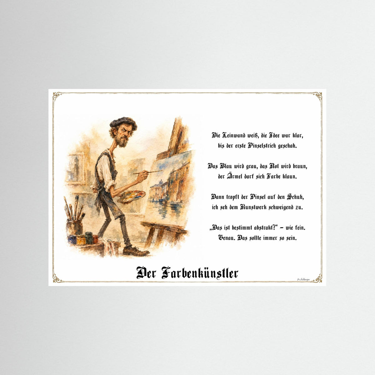 Zunftbild Der Farbenkünstler-Griesgram – Beispielansicht des Kunstdrucks