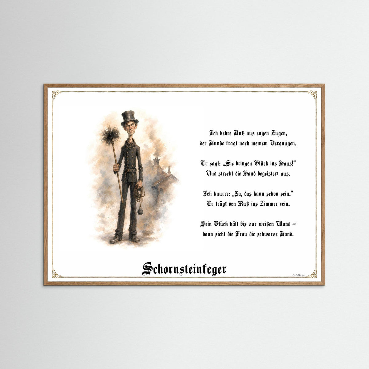 Zunftbild Der Schornsteinfeger-Griesgram – Beispielansicht des Kunstdrucks