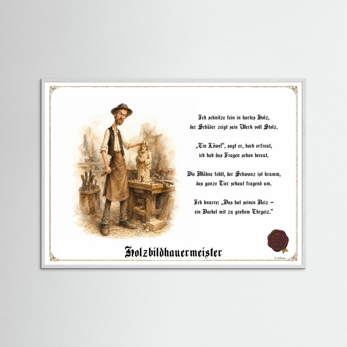 Zunftbild Der Holzbildhauermeister-Griesgram – Beispielansicht des Kunstdrucks