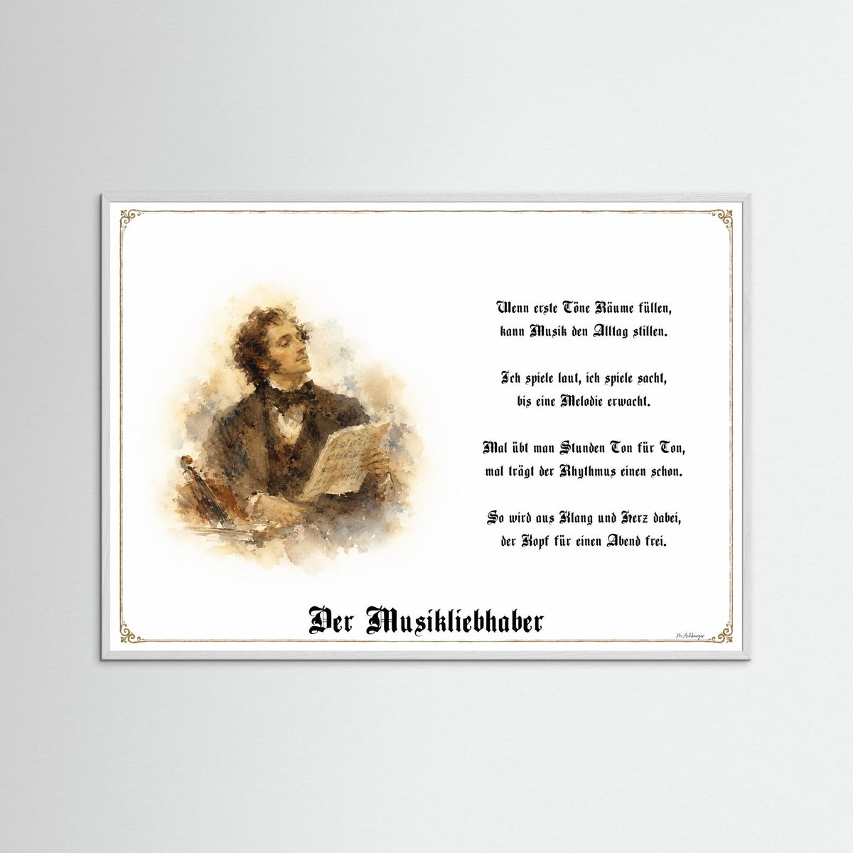 Zunftbild Der Musikliebhaber – Beispielansicht des Kunstdrucks