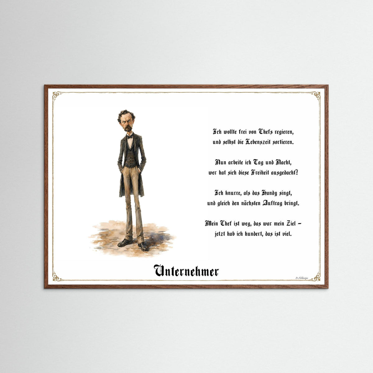 Zunftbild Der Unternehmer-Griesgram – Beispielansicht des Kunstdrucks