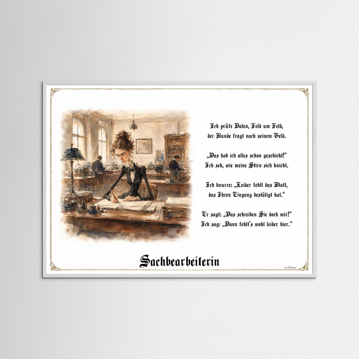 Zunftbild Die Sachbearbeiterin-Griesgram – Beispielansicht des Kunstdrucks