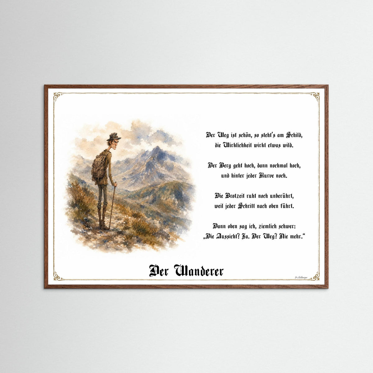 Zunftbild Der Wanderer-Griesgram – Beispielansicht des Kunstdrucks