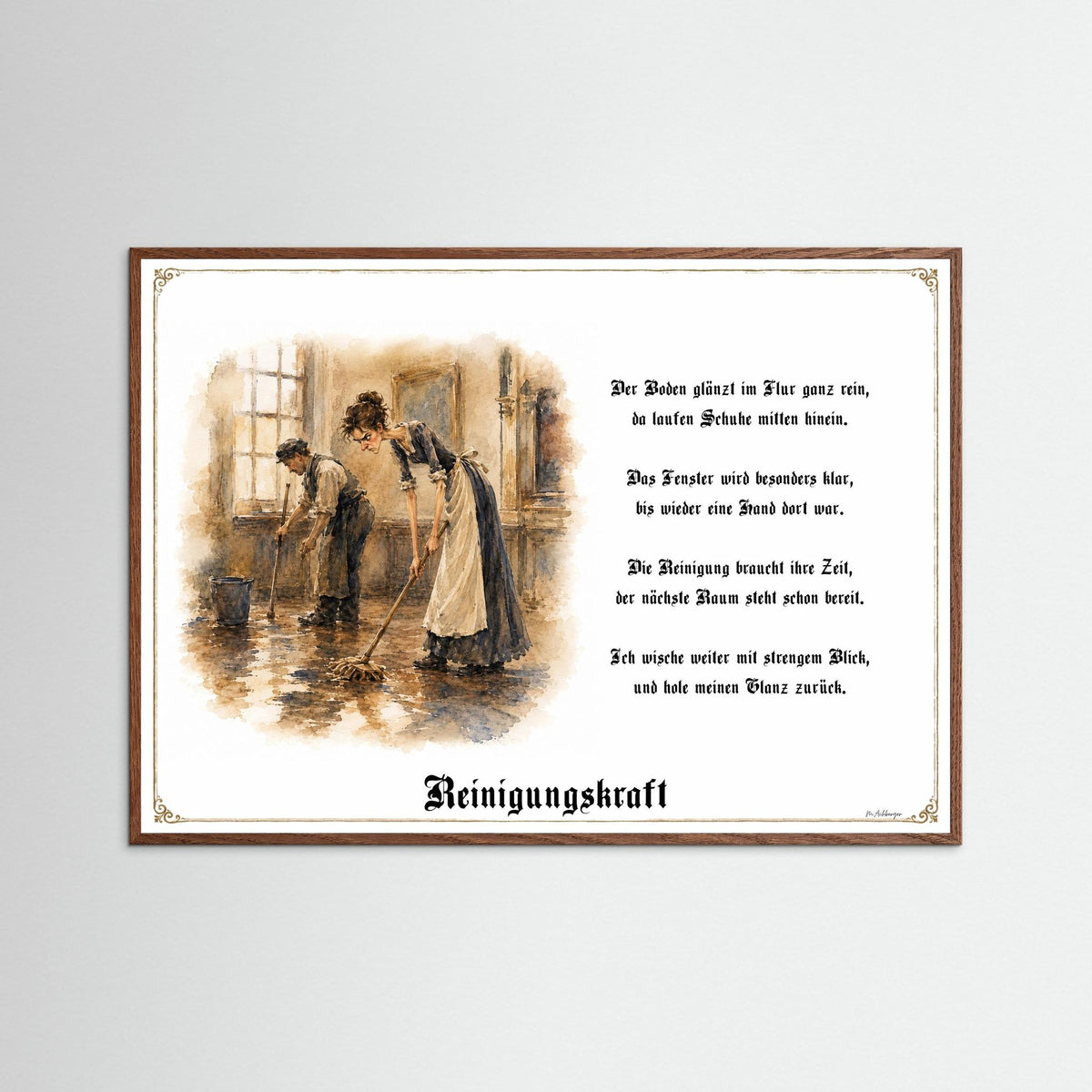 Zunftbild Die Reinigungskraft-Griesgram – Beispielansicht des Kunstdrucks
