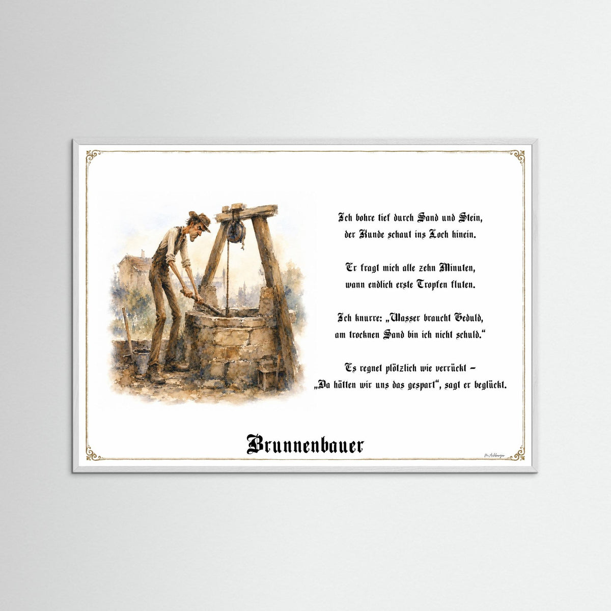 Zunftbild Der Brunnenbauer-Griesgram – Beispielansicht des Kunstdrucks