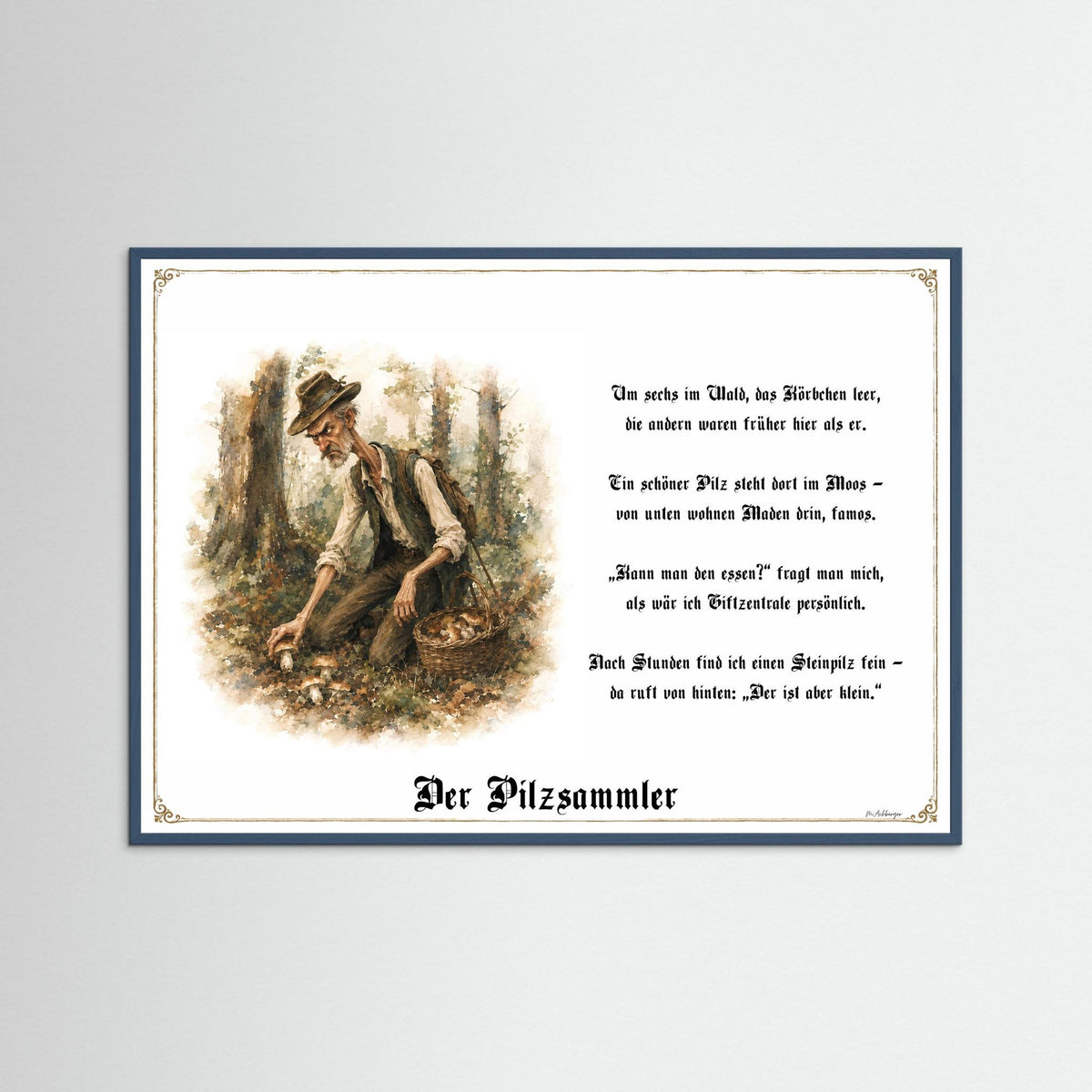 Zunftbild Der Pilzsammler-Griesgram – Beispielansicht des Kunstdrucks