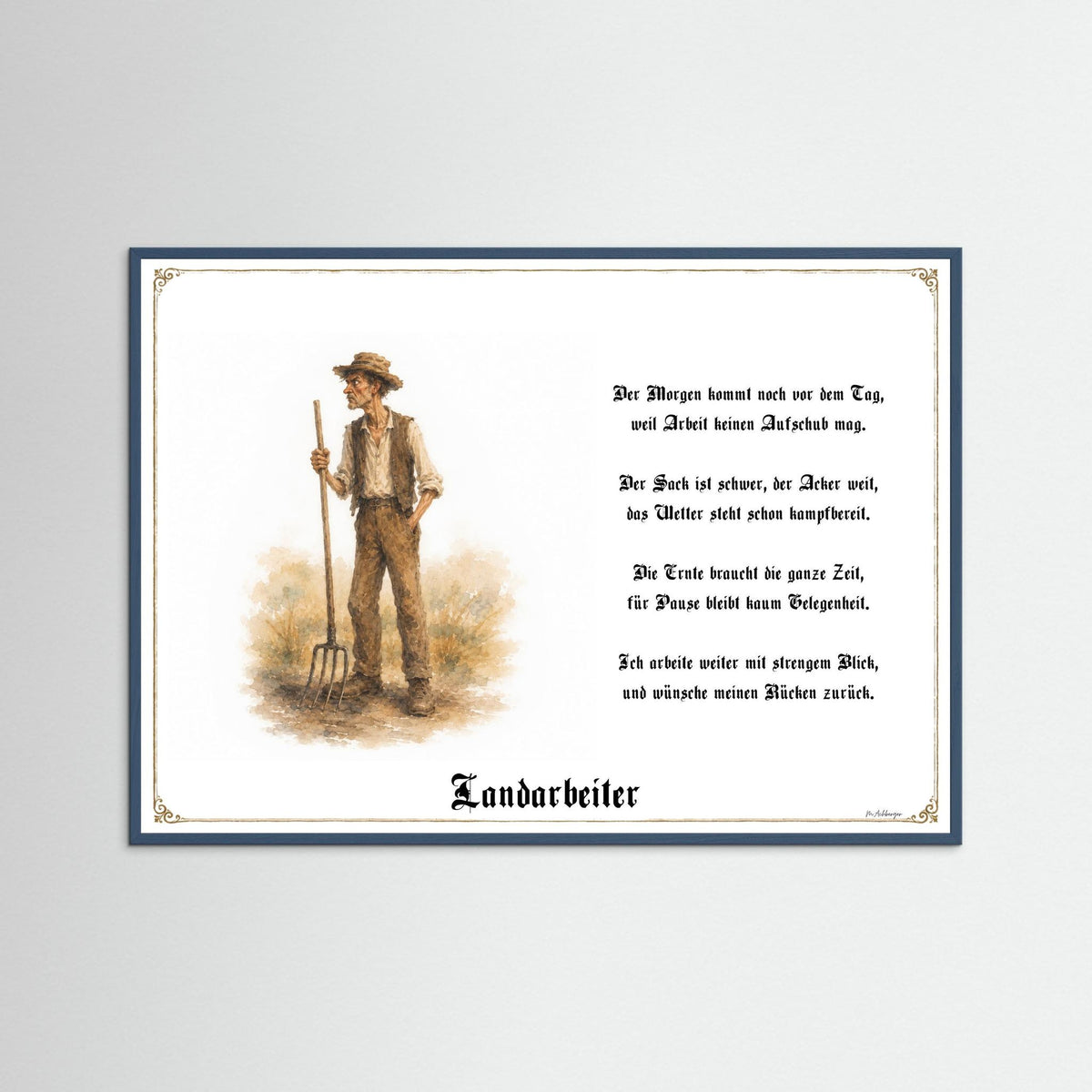 Zunftbild Der Landarbeiter-Griesgram – Beispielansicht des Kunstdrucks