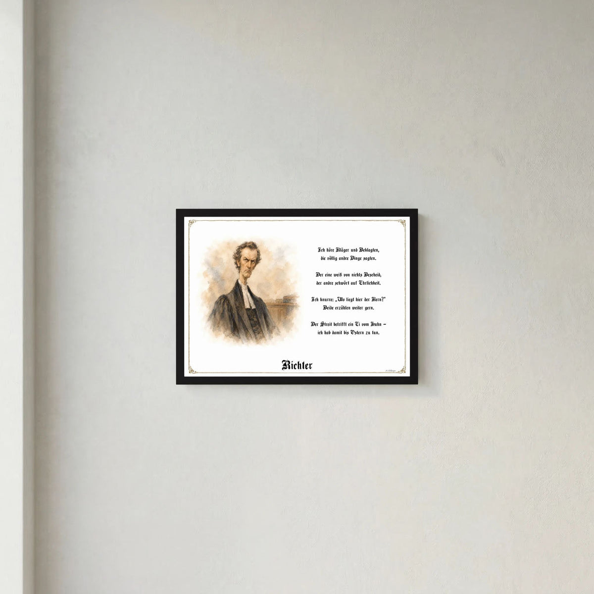 Zunftbild Der Richter-Griesgram – Beispielansicht des Kunstdrucks
