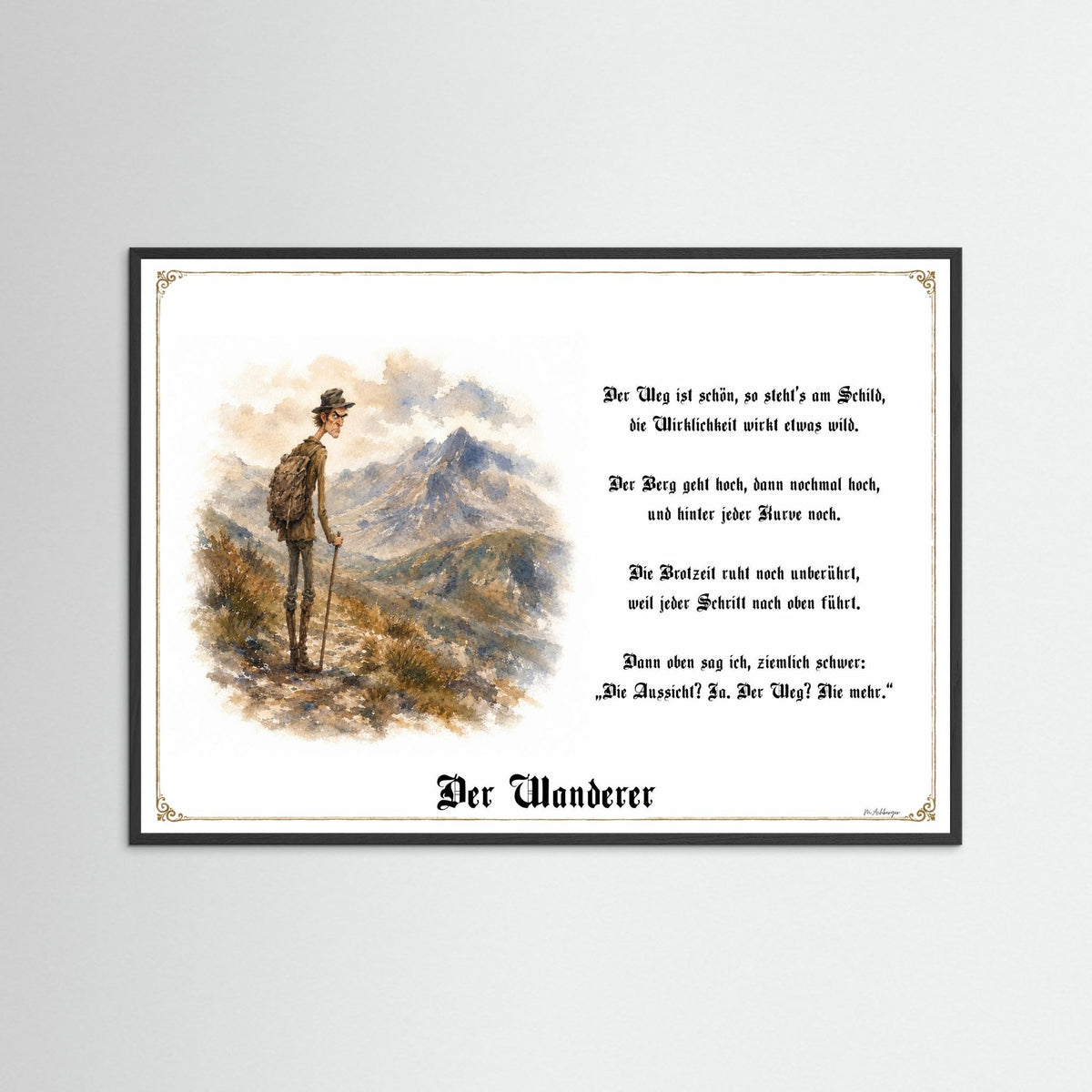 Zunftbild Der Wanderer-Griesgram – Beispielansicht des Kunstdrucks